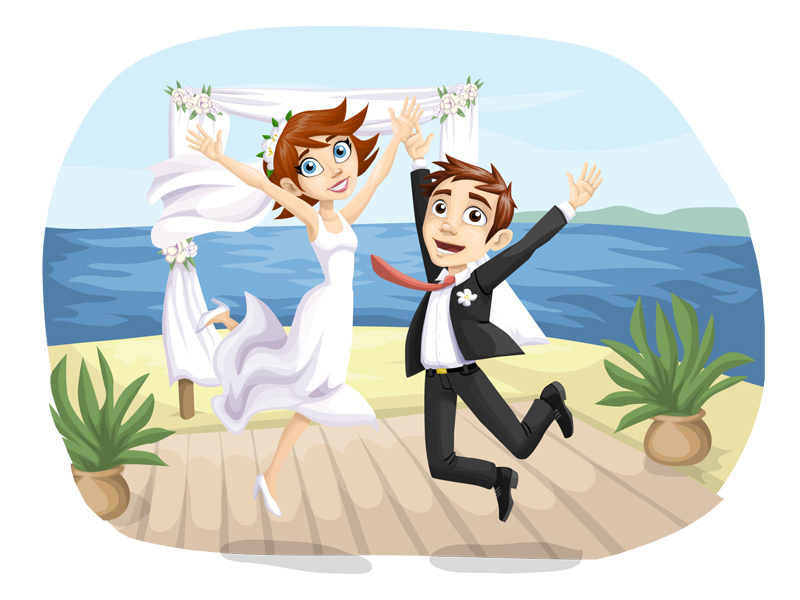 Happy Beach Wedding By Graphicmama Dribbble Dribbble