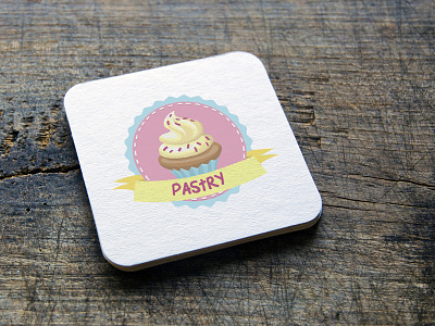 Coaster for pastry/coffee shop badge cartoon coaster cofee design flat graphic illustration pasrty shop vector