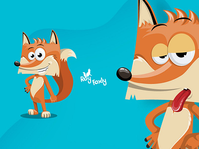 Roy Foxly - fox cartoon character cartoon character design expression flat fox illustration positive vector