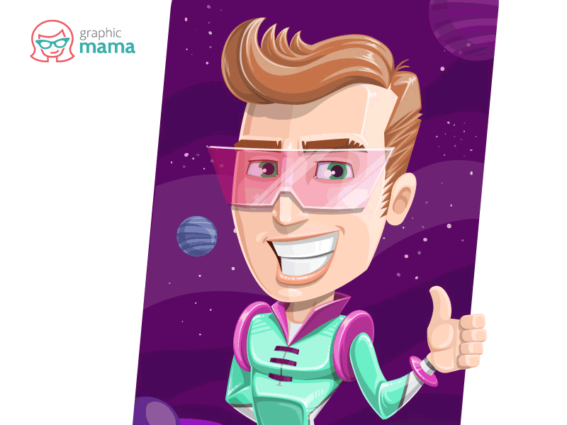 Guy from the future - process gif cartoon character colorful design future futuristic gif graphic man process vector