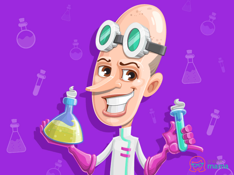 Professor from the Future - Eggy Cobaltus cartoon character design experiment gif illustration lab professor scientist vector