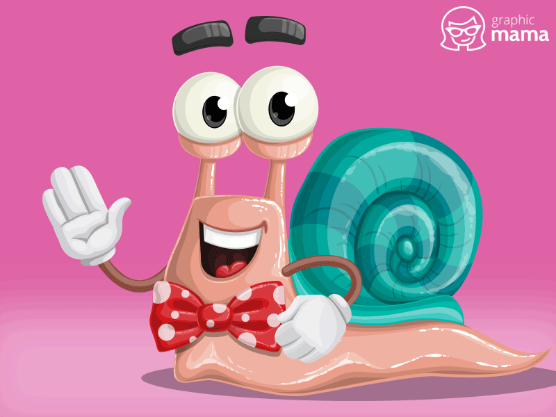 Mr. Snailo Snailsh animal cartoon character design gif process smiling snail