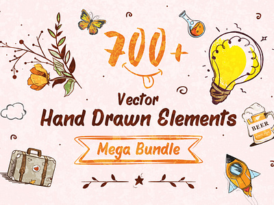 Vector Hand Drawn Elements asset cartoon collection colorful design designer elements flat graphic hand drawn handdrawn handdrawntype handmade illustration illustrator pencil vector watercolor