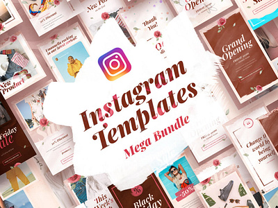 Instagram Templates Mega Bundle branding colorful graphic instagram instagram post instagram stories instagram template photoshop social media social network story template