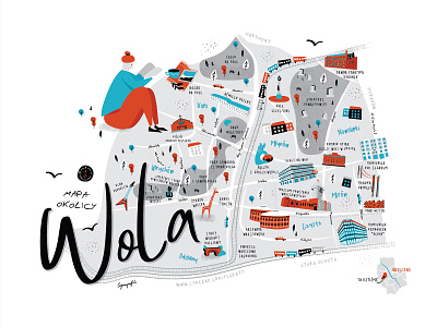 Warsaw district Wola building city citysc cityscape illustration map poland polska urban warsaw warszawa