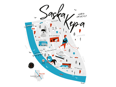 Warsaw district Saska Kepa building city cityscape map praga river vistula warsaw wisła
