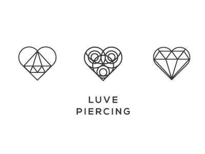 Luve Piercing feminine heart love luve piercing piup girl shape tattoo woman