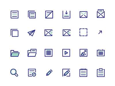 Set of line icons [01] files folder icon set icons line office
