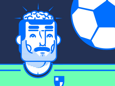 Performance anxiety ball brain character soccer stubble texture vector