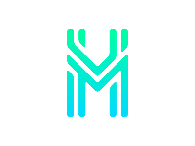 MvH branding gradient letters lines logo monogram typography vector