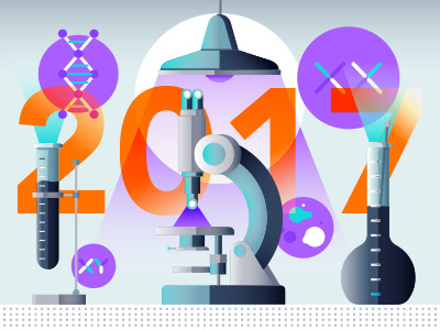 Survey Report 2 2017 beaker dna gradient illustration light microscope pharma vector