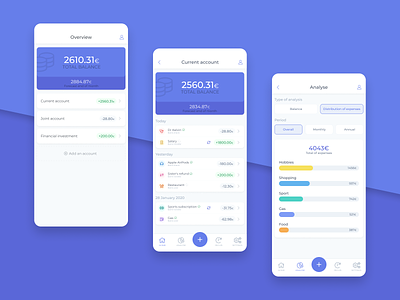 Personnal bank application app application bank banking crypto dashboard finance fintech investment managment money personnal service spend ui wallet