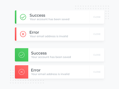 Flash message - Success & Error alert check close error error message flash flash message gradient message popup success