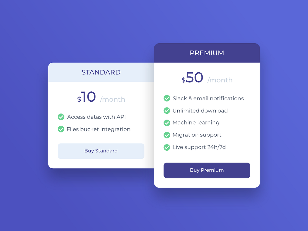 Pricing Plan - Exploration UI by Venturix Studio on Dribbble