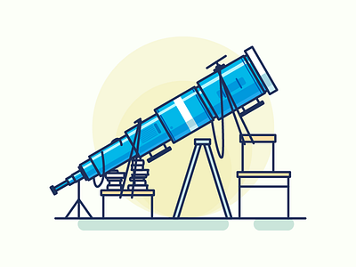 Telescope blue illustration telescope