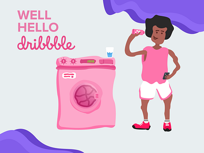 Well hello people :D basketball debuts drink fail hello illustration laundry sport wash weird