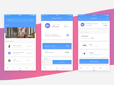ticket booking application application apps concert i phone i phone 7 ios login music sign sign up study case ticket