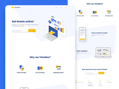 Front Page design for TicketBox design front page icon isometric isometric art isometric design isometric illustration isometry landing page ticket ticket app ticketing tickets ui uidesign ux uxdesign web website