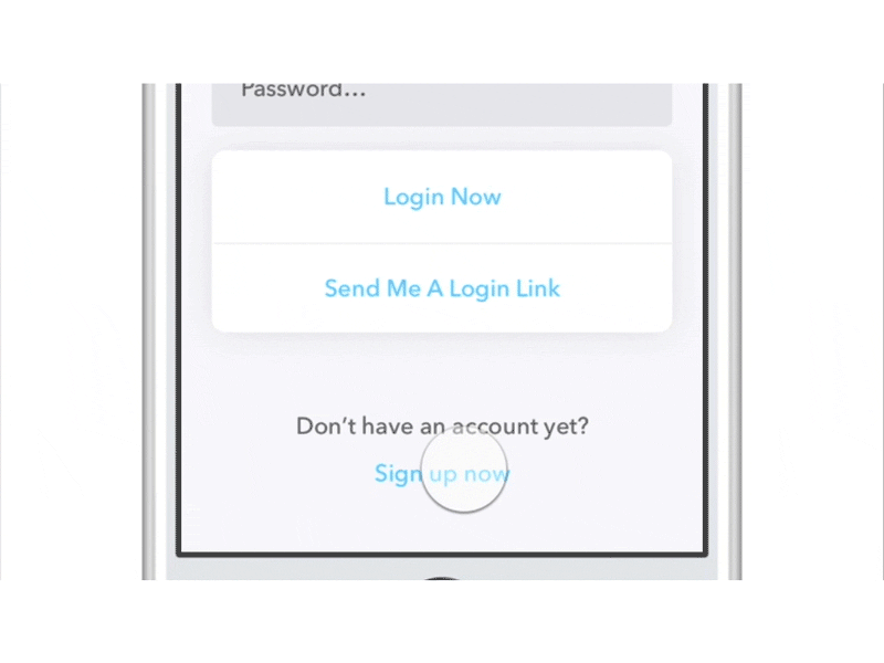 Login → Signup → Login animation ios login origami signup single sign on sketch