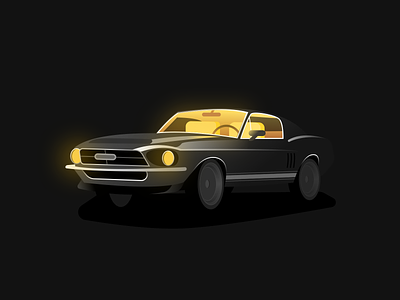 Shelby car design gradient graphic illustration light mustang shelby