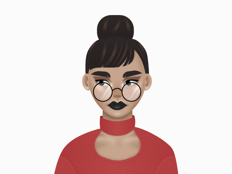 Girl in glasses animation character design girl glasses graphic illustration motion