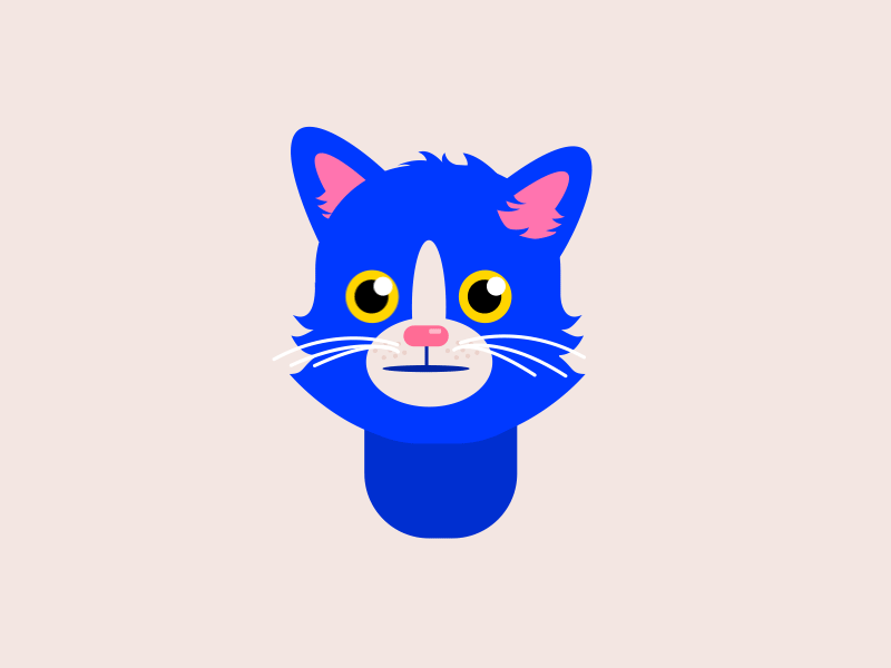 meow animation blue cat character design graphic illustration meow motion vector