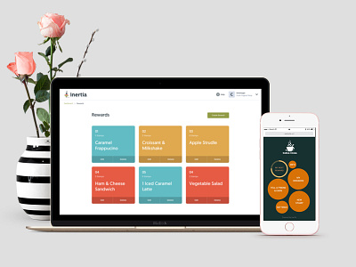 Inertia Dashboard And Web App coffee dashboard grid minimalist mobile app
