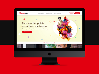 Airtel A-Club gifts landing page red rewards