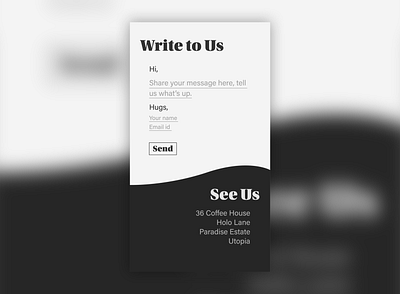 Contact page app black black and white ui clean contact form form field minimal simple ui