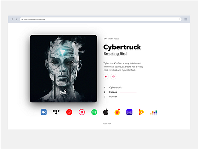 Typography first approach for smart links music marketing clean ui design grid inda minimalistic music systems type typography
