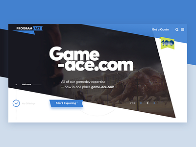 Program Ace Home Page corners desktop homa interaction landing sharp ui ux website