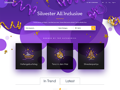 Silvester All Inclusive design graphic home illustration landing page service ui ux webdesign