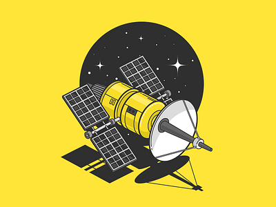 Space Satellite 2d 3d adobe flat icon illustration illustrator isometric minimal outline simple