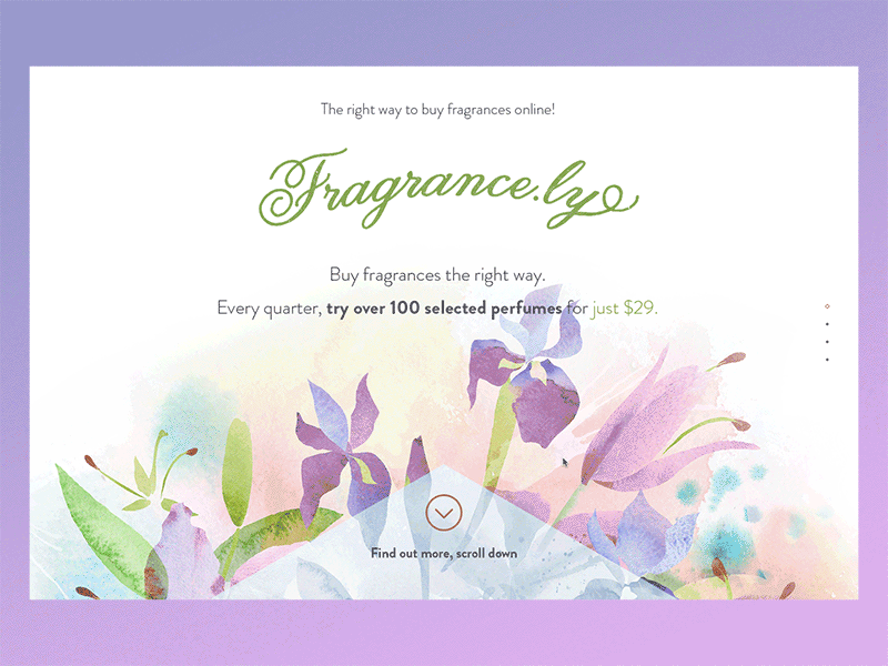 Fragrance Interface Animation animation design gif graphic ui ux web webdesign website