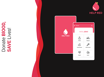 HelpRed app design blood blood donation branding design flat minimal ui user interface ux ux design