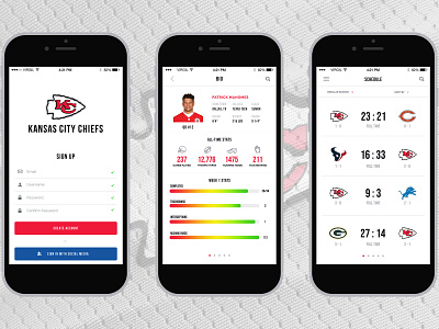 NFL Team Fan App american football app apple design iphone league mobile app mobile app design mock up modern nfl redesign roster signup simple sport sport app sport branding ui ux