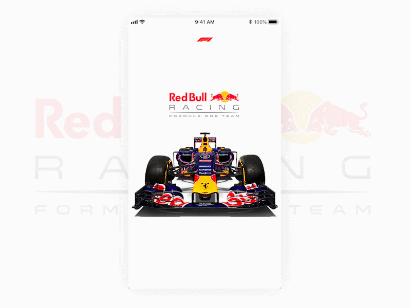 F1 Racing Car Presentation Concept animation app car clean daily ui design f1 formula 1 formula one ios mobile app mockup modern motion presentation racing red bull redbull smooth ui