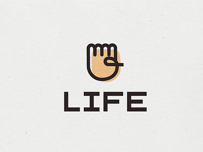 Life logo brand community curl hand hardwork helping icon logo non-profit plane