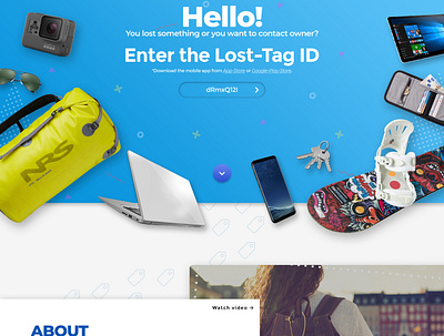 Lost Tag/ Redesign/ Concept design design interface product product page qrcode typography ui ux web webdesign website