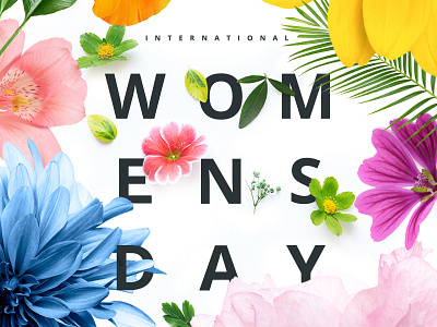 International Womens Day 2018 clean day design flowers international layout text typography womens