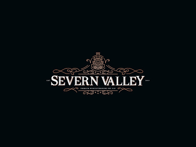 Severn Valley Gin alcohol bottle design gin label logo sever type typography valley