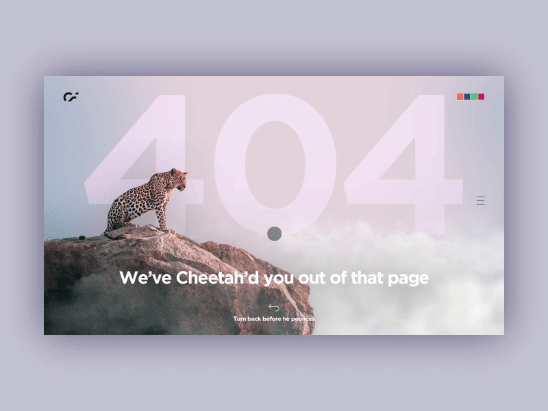 404 Concept 404 404 error branding cheetah design ui ux web webdesign