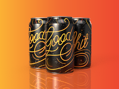 Good Shit Beer beer branding can design good shit labels packaging script type typography