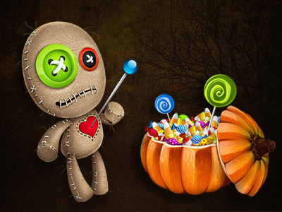 Voodoo doll candy halloween pumpkin voodoo doll