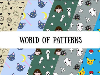 World Of Patterns free ghibli illustration pattern pokemon poster print sailormoon