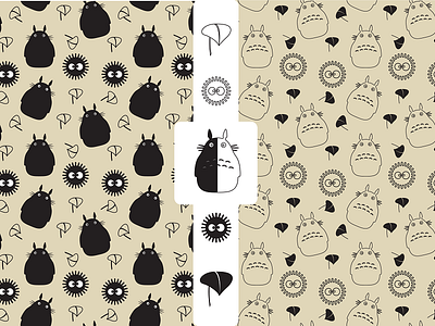 [WOF] [Patterns] My Neighbor Totoro Мой сосед Тоторо となりのトトロ anime cartoon design digital free ghibli illustration pattern poster print totoro wof