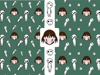 [WOF] [Patterns] Mononoke Hime Принцесса Мононоке もののけ姫 anime cartoon design digital free ghibli illustration mononokehime pattern poster print wof