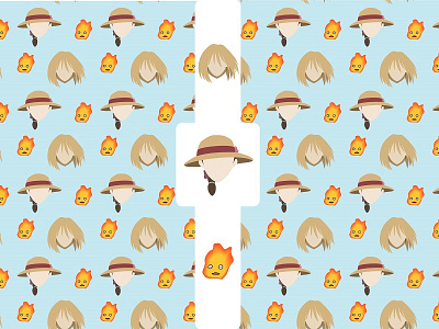 [WOF] [Patterns] Howl’s Moving Castle Ходячий замок ハウルの動く城 cartoon design digital free howl illustration pattern poster print wof