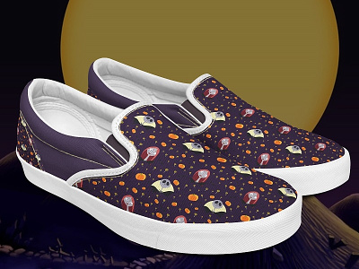 [Patterns] Shoes Slip-Ons "The Nightmare Before Christmas" free halloween illustration pattern print shoes slipons thenightmarebeforechristmas