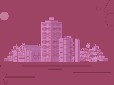 City - Parrot 2d city design flat illustration workflow